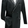Caesar Collection - Velvet Black Double Breasted Suit Regular Fit 2 Piece