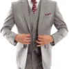Arezzo Collection - 100% Wool Suit Modern Fit Italian Style 3 Piece In Gray