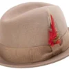 Camel Wool Felt Fedora Hat