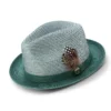 Emerald Braided Two Tone Stingy Brim Pinch Fedora