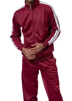 Men's Track Suit 2 Piece In Burgundy