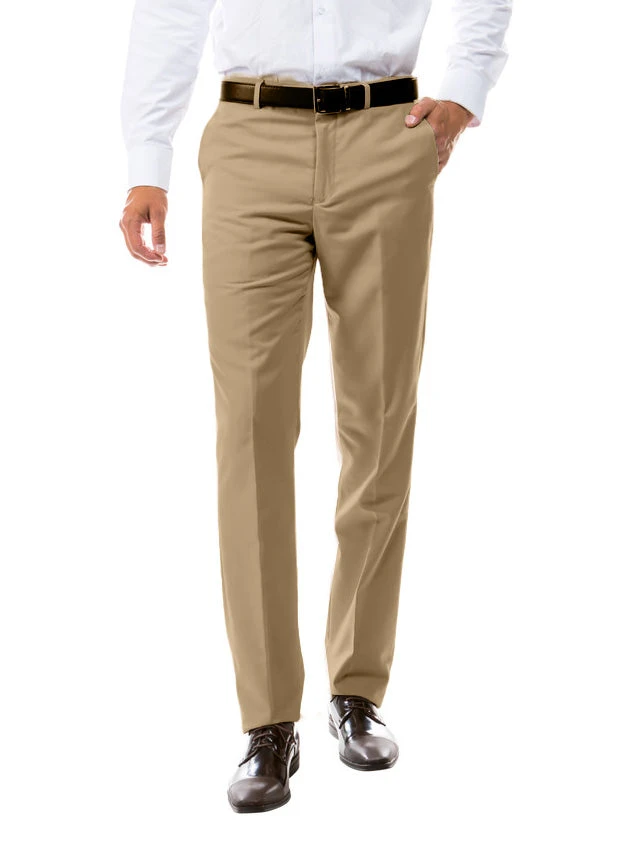 Khaki Dress Pants Regular Leg Flat Front Pre-Hemmed 1 Khaki Dress Pants Regular Leg Flat Front Pre-Hemmed