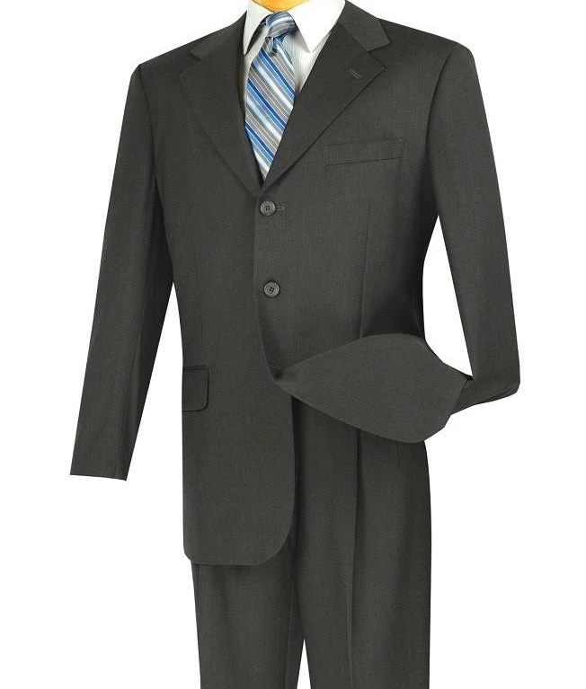 Mont Blanc Collection - Regular Fit Suit 3 Button 2 Piece In Charcoal 1 Mont Blanc Collection - Regular Fit Suit 3 Button 2 Piece In Charcoal