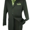 Mont Blanc Collection - Regular Fit Suit 3 Button 2 Piece In Olive