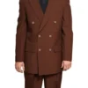 Atlantis Collection - Brown Regular Fit Double Breasted 2 Piece Suit
