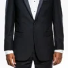 Navy Slim Fit 2 Piece Tuxedo With Satin Peak Lapel