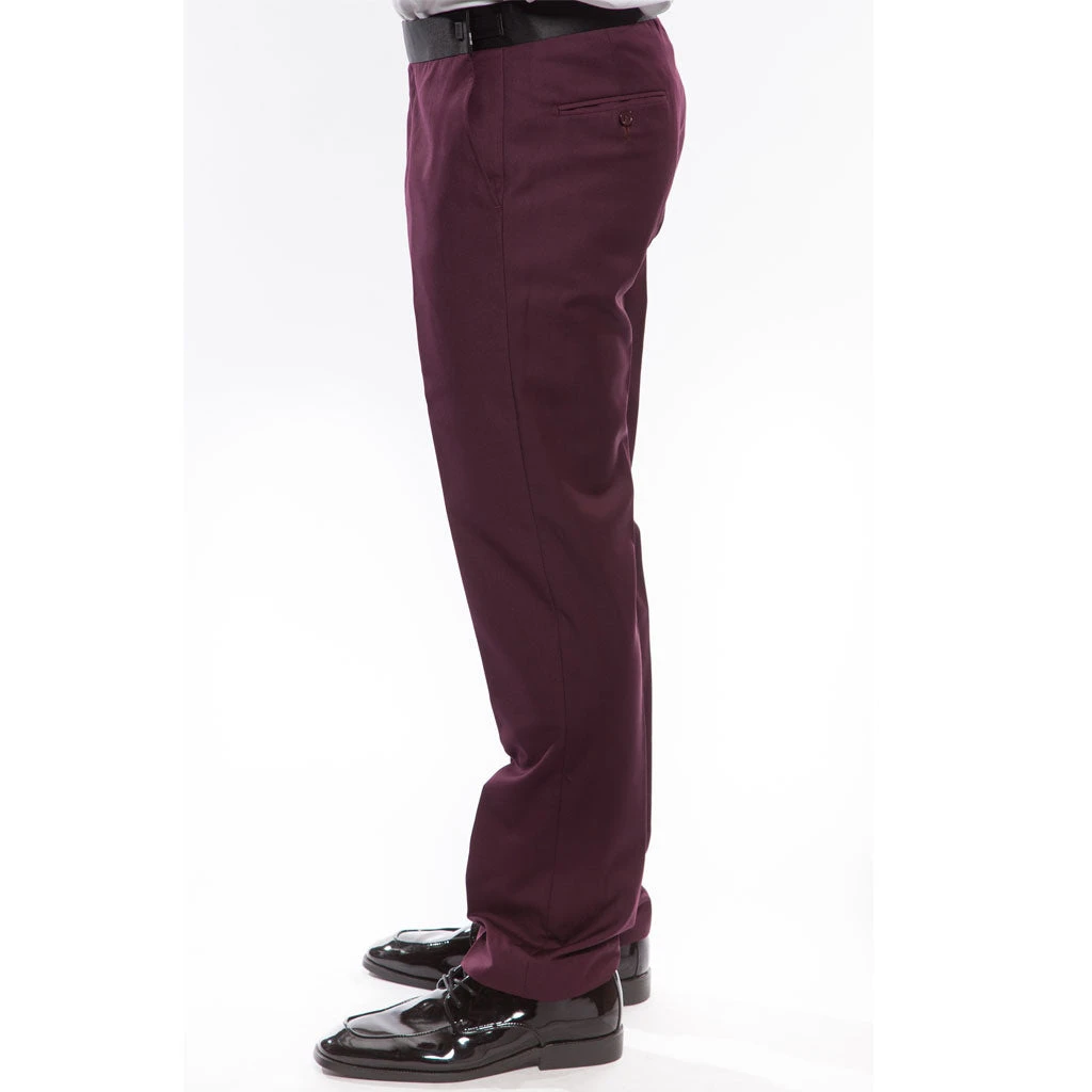 Burgundy Slim Fit 2 Piece Tuxedo With Satin Peak Lapel 3 Burgundy Slim Fit 2 Piece Tuxedo With Satin Peak Lapel - Image 3
