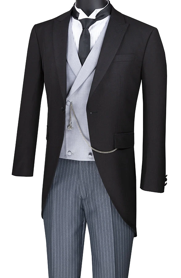 Modern Fit Tuxedo 3 Piece With Tail Double-Breasted Vest 1 Modern Fit Tuxedo 3 Piece With Tail Double-Breasted Vest