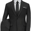 Men's Modern Fit Wool Suit Pinstripe Dark Gray