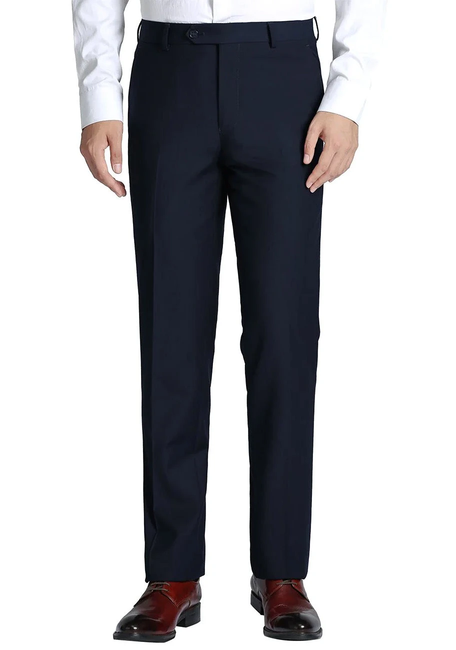Navy Dress Pants Regular Leg Flat Front Pants Pre-Hemmed 1 Navy Dress Pants Regular Leg Flat Front Pants Pre-Hemmed