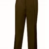 Brown Dress Pants Regular Leg Pleated Pre-hemmed With Cuffs