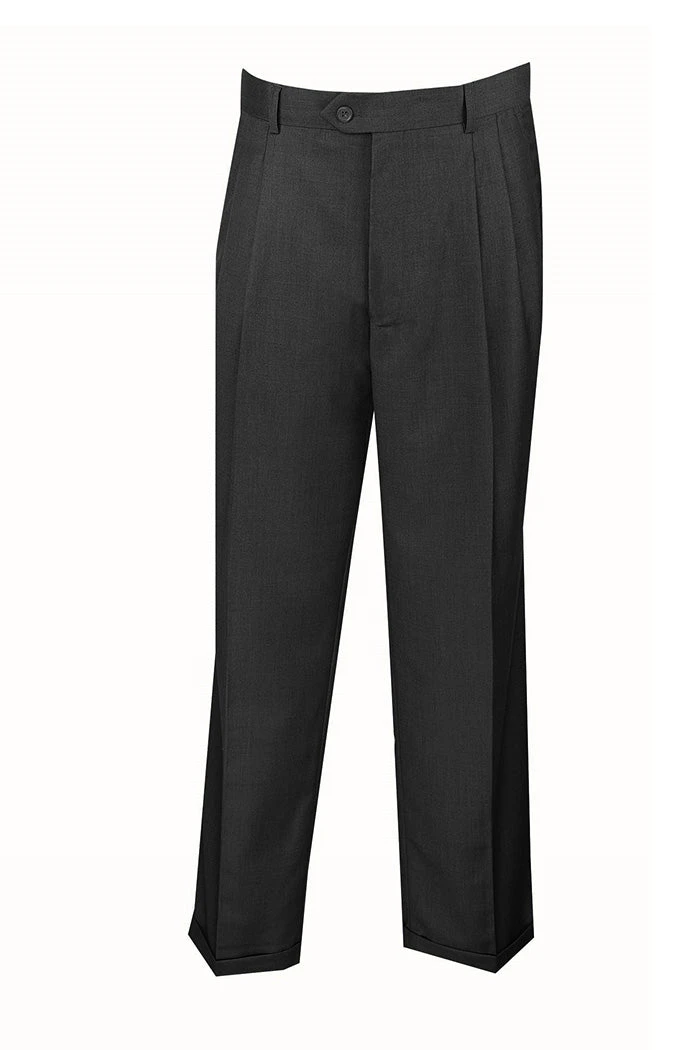 Charcoal Dress Pants Regular Leg Pleated Pre-hemmed With Cuffs 1 Charcoal Dress Pants Regular Leg Pleated Pre-hemmed With Cuffs