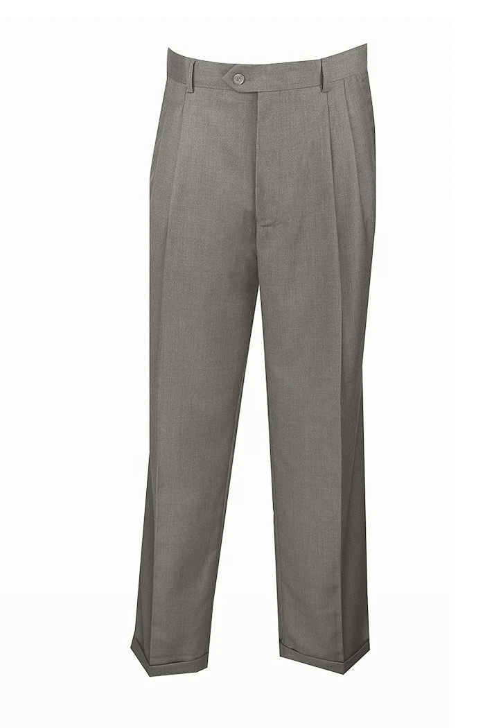Gray Dress Pants Regular Leg Pleated Pants Pre-hemmed With Cuffs 1 Gray Dress Pants Regular Leg Pleated Pants Pre-hemmed With Cuffs