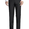 Black Slim Fit Dress Pants Flat Front Pre-hemmed