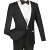 Sierra Collection - 1 Button Slim Fit Tuxedo Black With White Lapel
