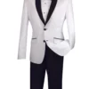 Slim Fit Shiny Sharkskin Men's 2 Piece Suit In White