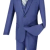 Slim Fit Business Men's Suit 3 Piece 2 Button In Indigo