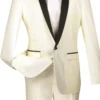 Kingsman Collection - Shawl Collar Slim Fit Tuxedo 2 Piece 1 Button Ivory