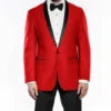 Kingsman Collection - Shawl Collar Slim Fit Tuxedo 2 Piece 1 Button Red