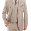 Arezzo Collection - Wool Suit Modern Fit Italian Style 3 Piece In Tan