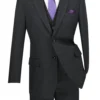Olympia Collection - Glen Plaid Regular Fit Suit 3 Piece Black