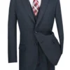 Olympia Collection - Glen Plaid Regular Fit Suit 3 Piece Navy Blue