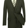 Olympia Collection - Glen Plaid Regular Fit Suit 3 Piece Olive