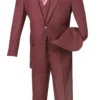 Morgan Collection - Regular Fit 3 Piece Suit 2 Button In Maroon